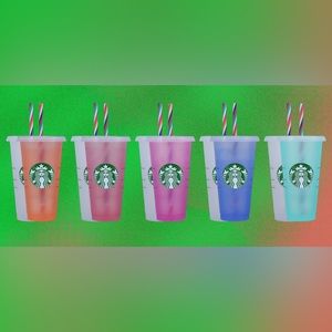Starbucks Colour Changing Cold Cups w/ straws